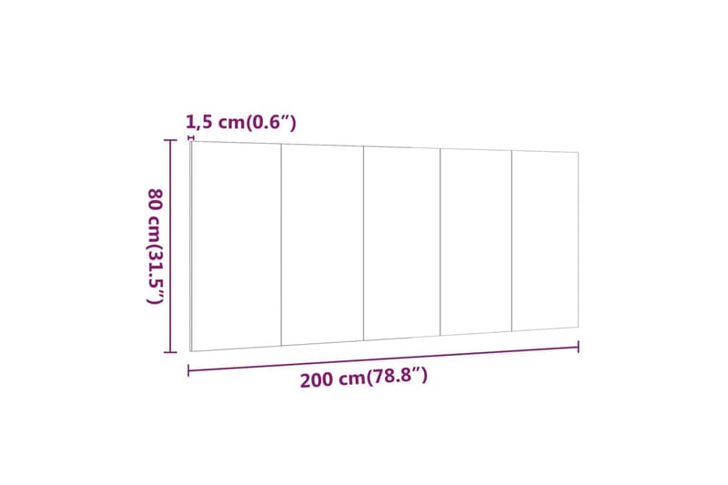 Sengegavl brun eik 200x1,5x80 cm konstruert tre - Brun - Møbler - Senger - Sengetilbehør & sengegavl - Sengegavl