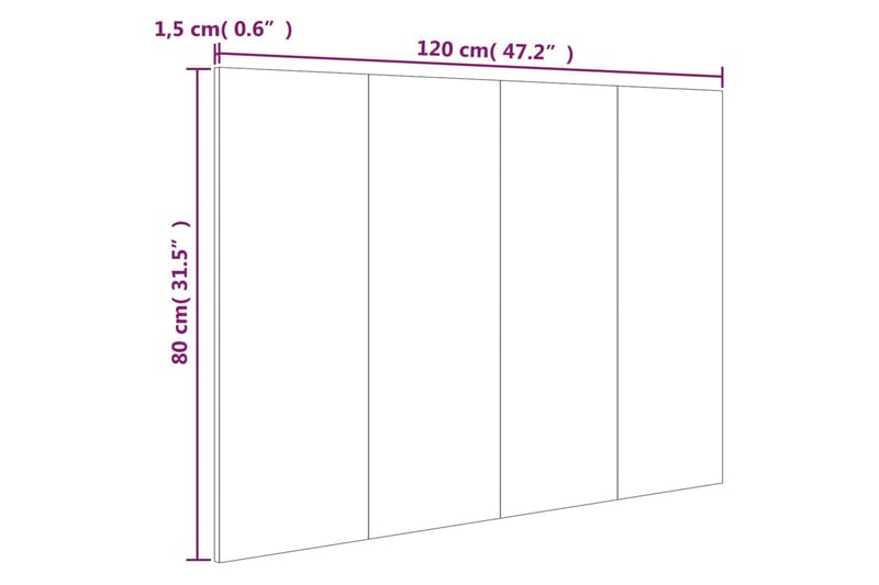 Sengegavl røkt eik 120x1,5x80 cm konstruert tre - Brun - Møbler - Senger - Sengetilbehør & sengegavl - Sengegavl