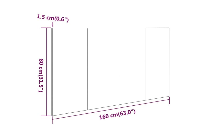 Sengegavl betonggrå 160x1,5x80 cm konstruert tre - Grå - Møbler - Senger - Sengetilbehør & sengegavl - Sengegavl