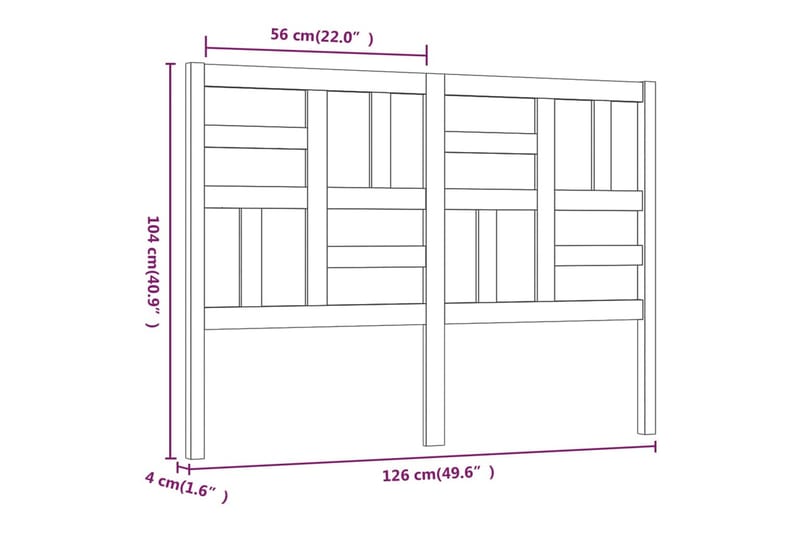 Sengegavl honningbrun 126x4x104 cm heltre furu - Brun - Møbler - Senger - Sengetilbehør & sengegavl - Sengegavl