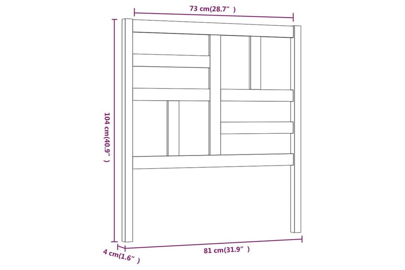 Sengegavl hvit 81x4x104 cm heltre furu - Hvit - Møbler - Senger - Sengetilbehør & sengegavl - Sengegavl