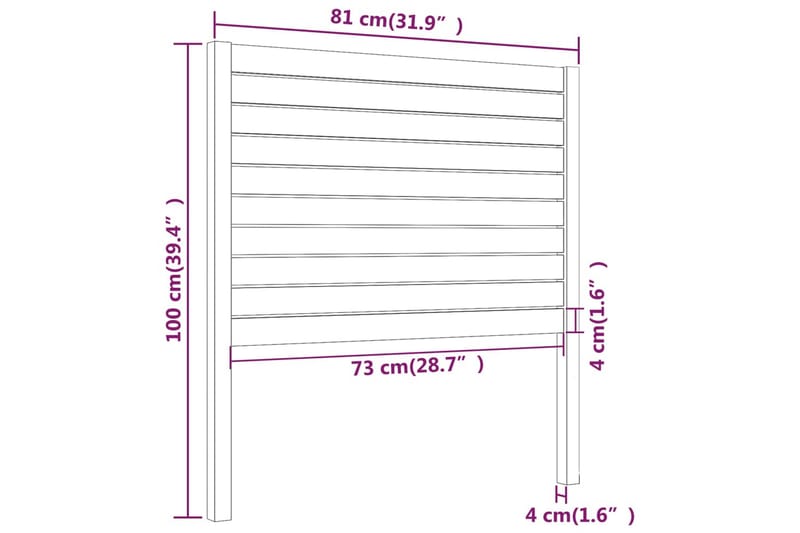 Sengegavl svart 81x4x100 cm heltre furu - Svart - Møbler - Senger - Sengetilbehør & sengegavl - Sengegavl