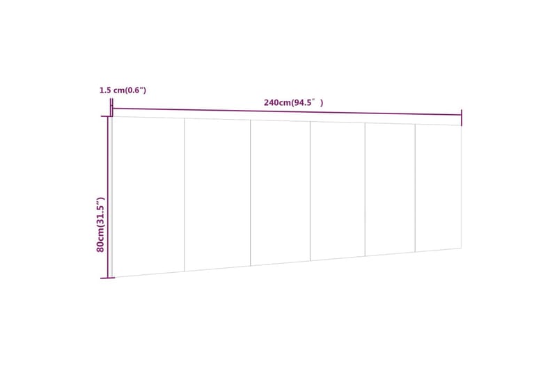 Vegghengt sengegavl betonggrå 240x1,5x80 cm konstruert tre - Grå - Møbler - Senger - Sengetilbehør & sengegavl - Sengegavl