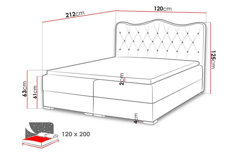 Sultan Sengpakke Kontinentalseng 120x200 cm - Svart - Møbler - Senger - Komplett sengepakke