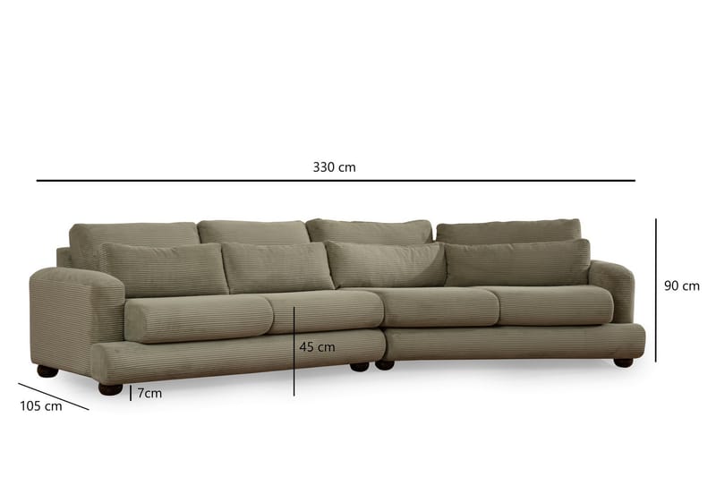 Relento Buet Sofa 4-seter - Grønn - Møbler - Sofaer - 4 seter sofa