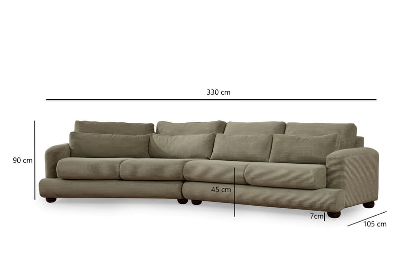 Relento Buet Sofa 4-seter - Grønn - Møbler - Sofaer - 4 seter sofa