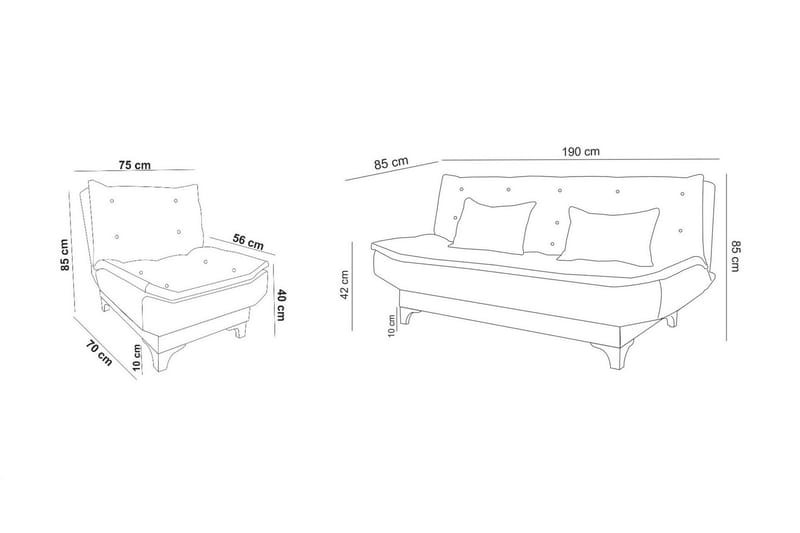 Lepinas Sofagruppe - Antrasitt - Møbler - Sofaer - Sofagrupper