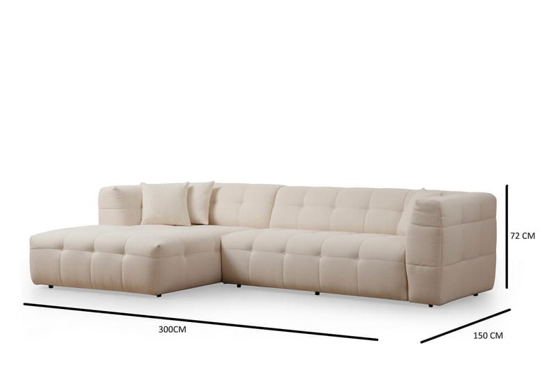 Octavian Sofa med Sjeselong 5-seter - Beige - Møbler - Sofaer - Sofa med sjeselong