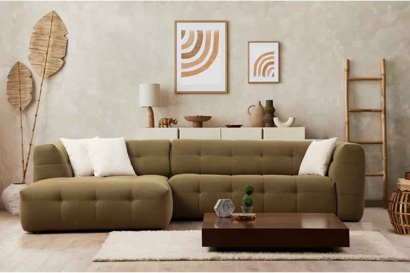 Octavian Sofa med Sjeselong 5-seter - Mørk beige - Møbler - Sofaer - Sofa med sjeselong