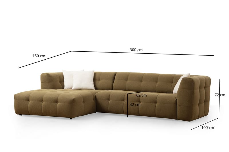 Octavian Sofa med Sjeselong 5-seter - Mørk beige - Møbler - Sofaer - Sofa med sjeselong