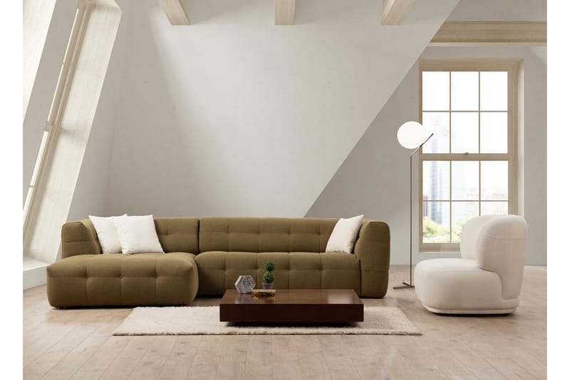 Octavian Sofa med Sjeselong 5-seter - Mørk beige - Møbler - Sofaer - Sofa med sjeselong