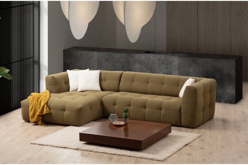 Octavian Sofa med Sjeselong 5-seter - Mørk beige - Møbler - Sofaer - Sofa med sjeselong