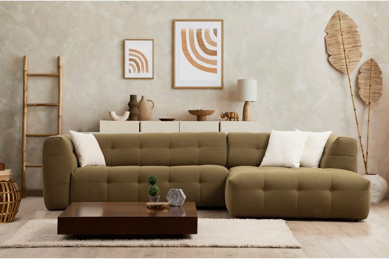 Octavian Sofa med Sjeselong 5-seter - Mørk beige - Møbler - Sofaer - Sofa med sjeselong