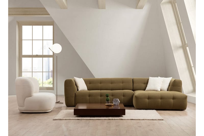 Octavian Sofa med Sjeselong 5-seter - Mørk beige - Møbler - Sofaer - Sofa med sjeselong