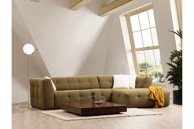 Octavian Sofa med Sjeselong 5-seter - Mørk beige - Møbler - Sofaer - Sofa med sjeselong