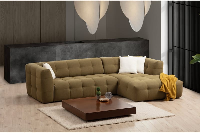 Octavian Sofa med Sjeselong 5-seter - Mørk beige - Møbler - Sofaer - Sofa med sjeselong