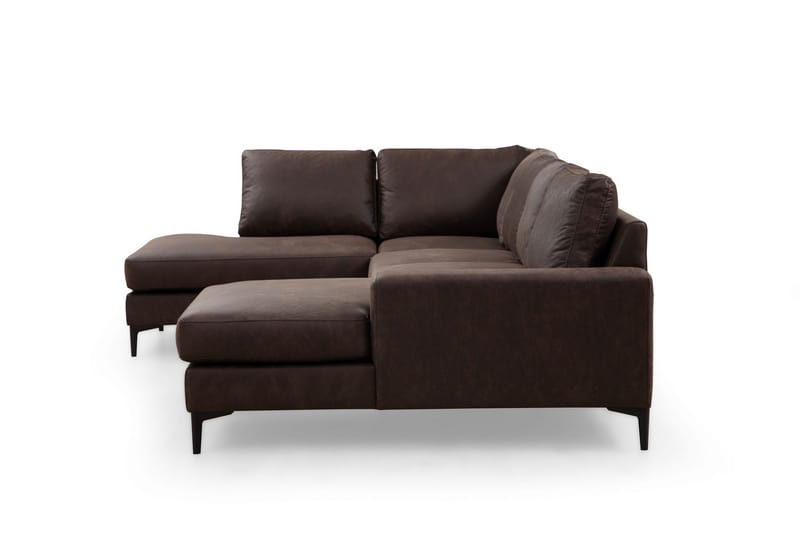 Svanabyn Sofa m. Divan og Sjeselong 4-seter - Mørkebrun - Møbler - Sofaer - U-sofa