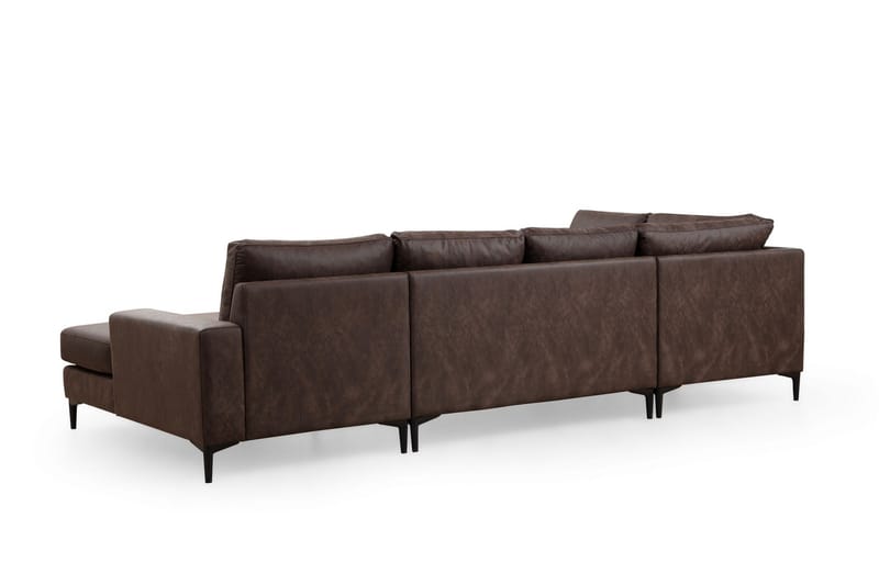 Svanabyn Sofa m. Divan og Sjeselong 4-seter - Mørkebrun - Møbler - Sofaer - U-sofa