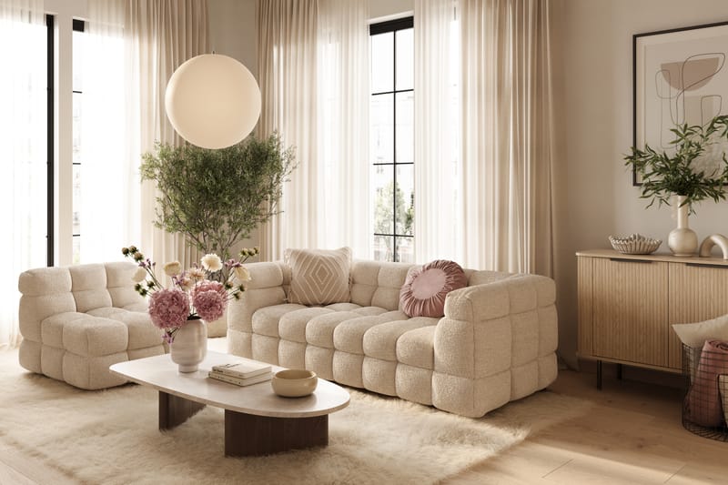 Elise 3-seters Sofa - Beige Teddy - Møbler - Sofaer - Sofa 3 seter