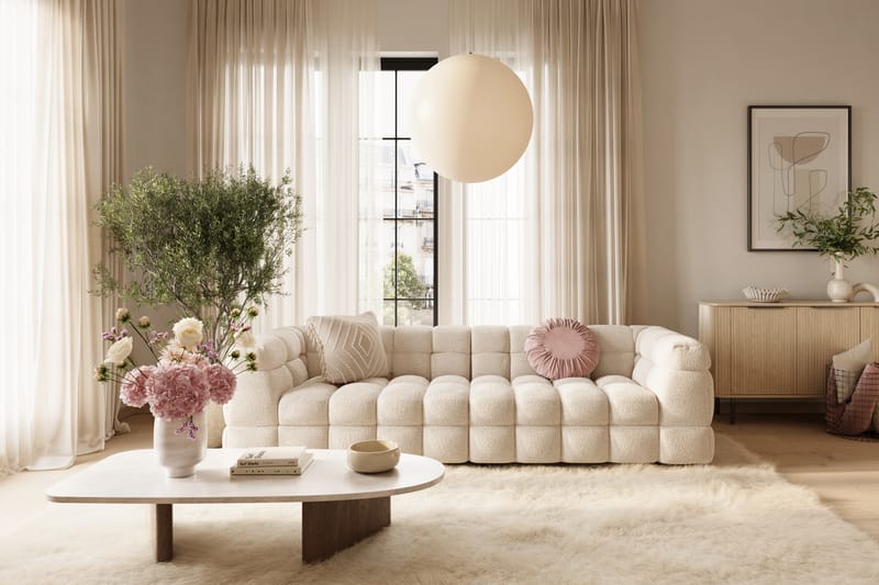 Elise 4-seters Sofa - Beige Teddy - Møbler - Sofaer - Sofa 3 seter