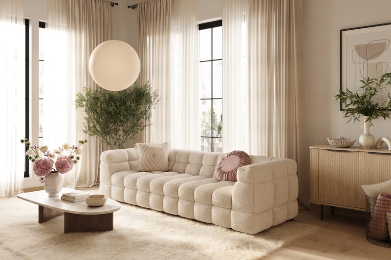 Elise 4-seters Sofa - Beige Teddy - Møbler - Sofaer - Sofa 3 seter