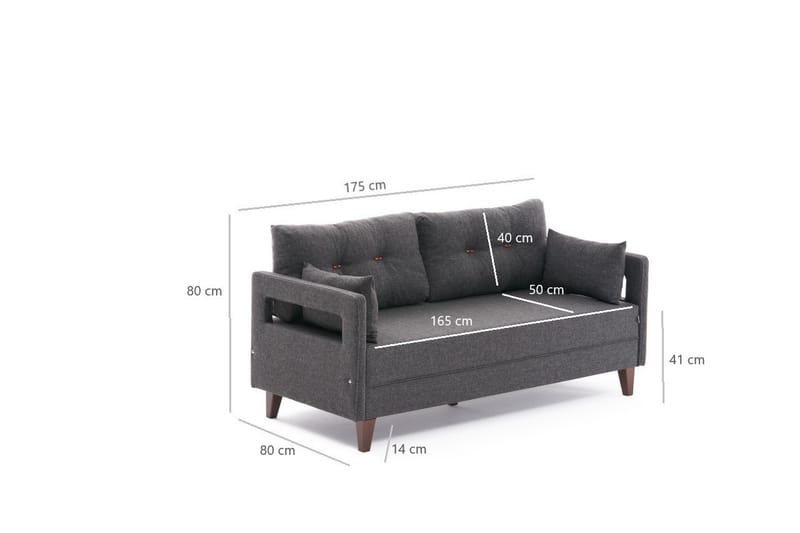 Angola Sofa 2-seters - Antrasitt - Møbler - Sofaer - 2 seter sofa