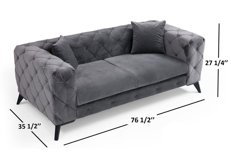 Beachport 2-seters Sofa - Anstrasitt/Svart - Møbler - Sofaer - 2 seter sofa