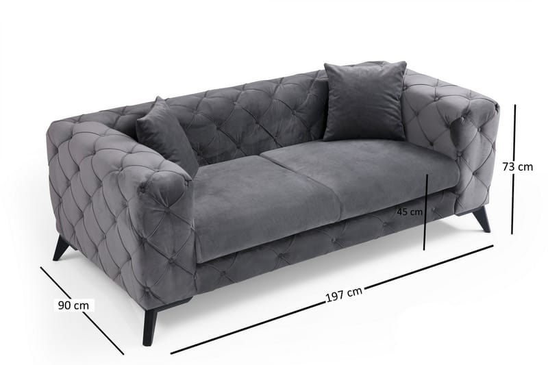 Beachport 2-seters Sofa - Anstrasitt/Svart - Møbler - Sofaer - 2 seter sofa