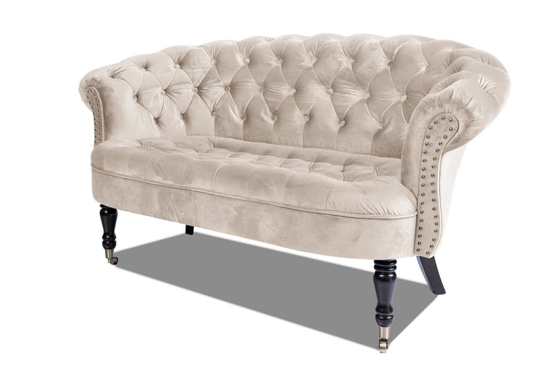 Chesterfield Ludovic Sofa 2-seters - Beige - Skinnsofaer - Sofa 3 seter - 4 seter sofa - Sofaer - Fløyel sofaer - 2 seter sofa - Chesterfield sofaer