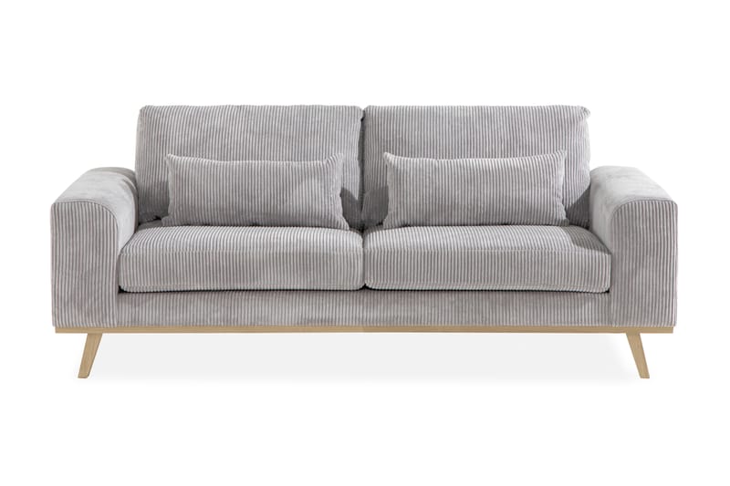 Copenhagen 2-seters Sofa - Lysegrå - Skinnsofaer - Fløyel sofaer - Sofa 3 seter - 4 seter sofa - Sofaer - 2 seter sofa