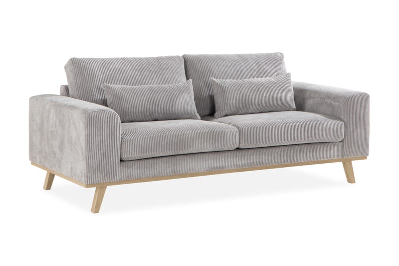 Copenhagen 2-seters Sofa - Lysegrå - Skinnsofaer - Fløyel sofaer - Sofa 3 seter - 4 seter sofa - Sofaer - 2 seter sofa