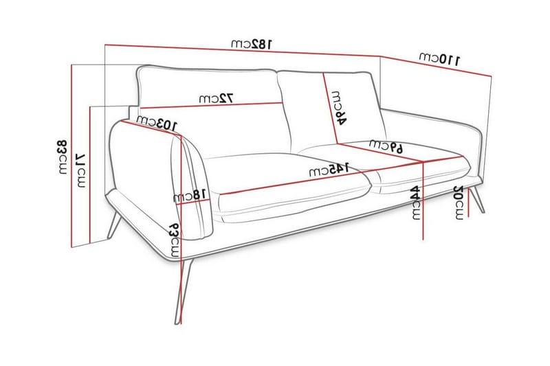 Graystone 2-seters Sofa - Gul - Møbler - Sofaer - 2 seter sofa