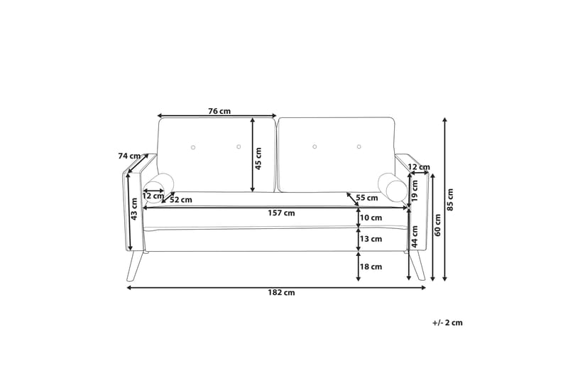 Kalmar Sofa 2-Seter - Blå - Møbler - Sofaer - 2 seter sofa