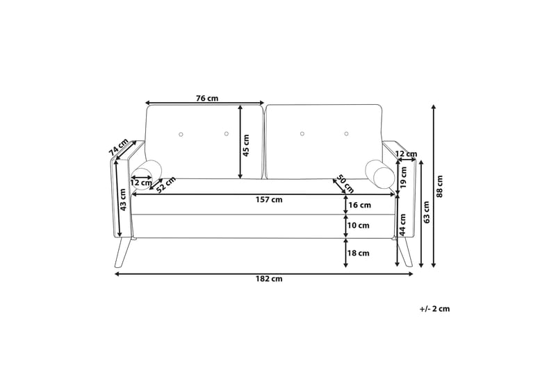 Kalmar Sofa 2-Seter - Grå - Møbler - Sofaer - 2 seter sofa