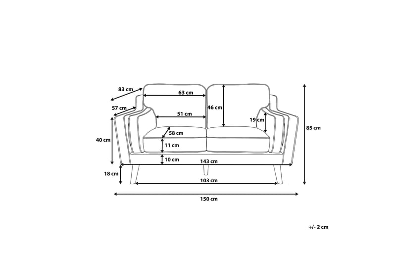 Lokka Sofa 2-4 Sete - Blå - Møbler - Sofaer - 2 seter sofa