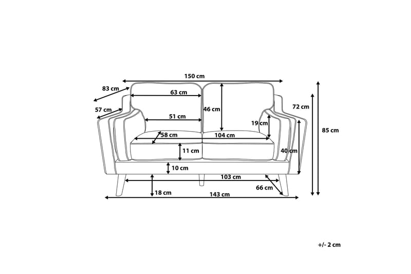 Lokka Sofa 2-4 seter - Blå - Møbler - Sofaer - 2 seter sofa