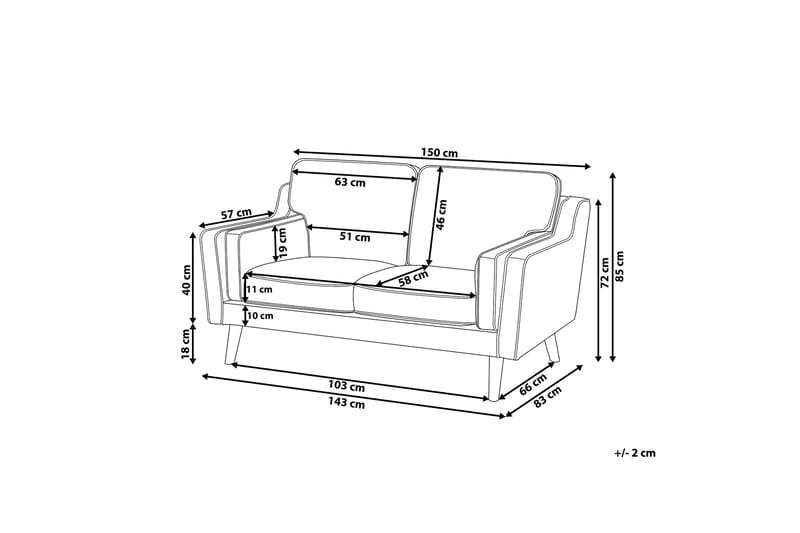 Lokka Sofa 2-4 seter - Grå - Møbler - Sofaer - 2 seter sofa