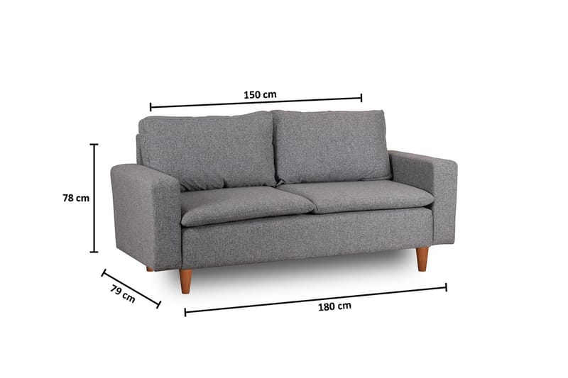 Lungo Sofa 2-seter - Lys grå - Møbler - Sofaer - 2 seter sofa