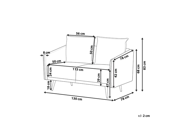 Maurana 2-seters Sofa - Fløyel/Grønn - Møbler - Sofaer - 2 seter sofa