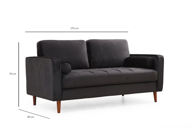 Mirrilnesh Sofa 2-seters - Svart - Møbler - Sofaer - 2 seter sofa