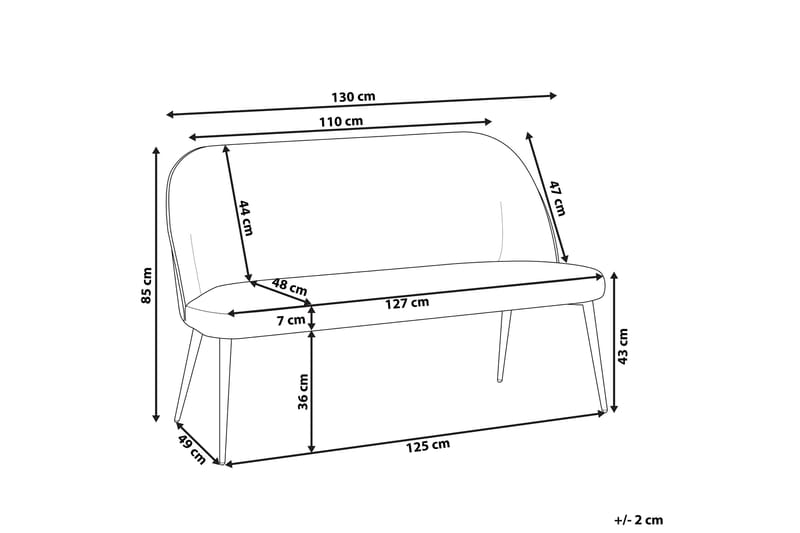 Osbyn 2-seters Sofa - Fløyel/Blå - Møbler - Sofaer - 2 seter sofa