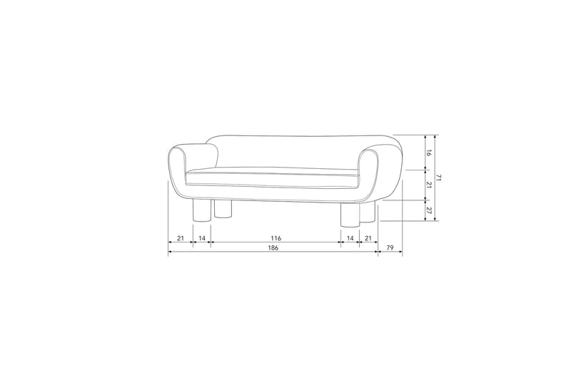 Sajida Sofa 2-seter - Naturell - Møbler - Sofaer - 2 seter sofa