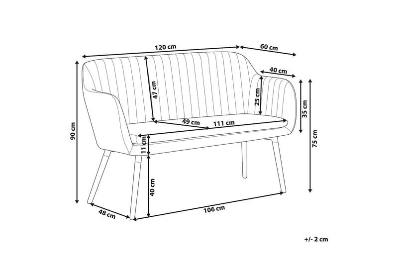 Tabyn 2-seters Sofa - Grå - Møbler - Sofaer - 2 seter sofa