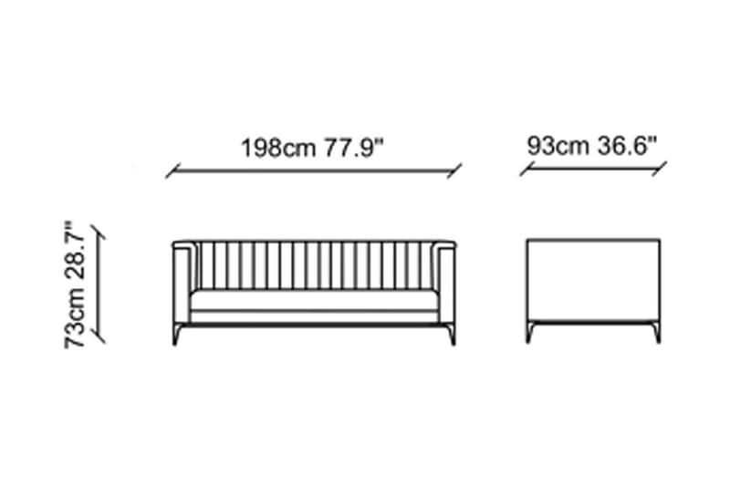 Taharoa Sofa 2-seters - Grå - Møbler - Sofaer - 2 seter sofa