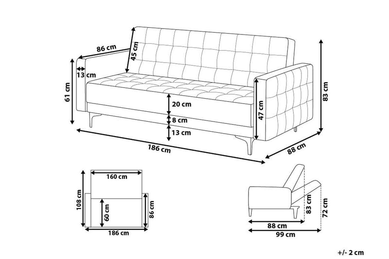 Aberdeen Sofa 2-4 Seter - Rosa - Møbler - Sofaer - Sofa 3 seter