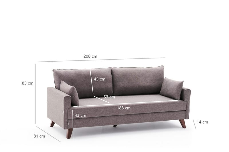 Antigua 3-seters Sofa - Brun - Møbler - Sofaer - Sofa 3 seter