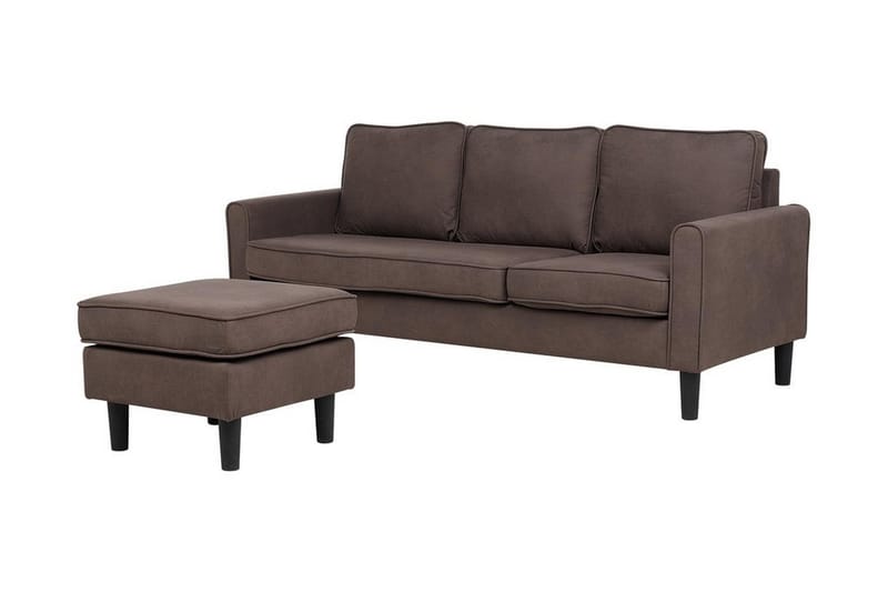 Avesta Sofa 2-4 Sete Med Fotskammel - Brun - Møbler - Sofaer - Sofa 3 seter