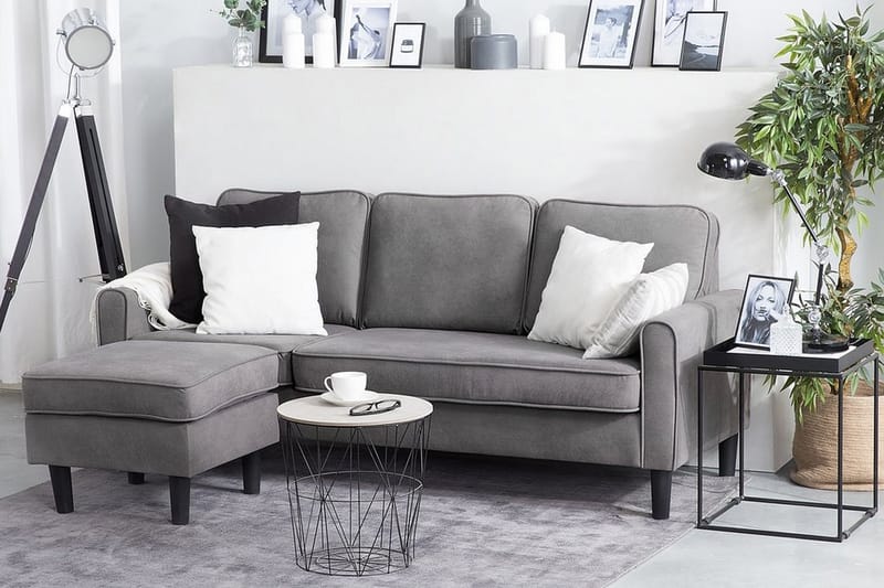 Avesta Sofa 2-4 Sete Med Fotskammel - Grå - Møbler - Sofaer - Sofa 3 seter