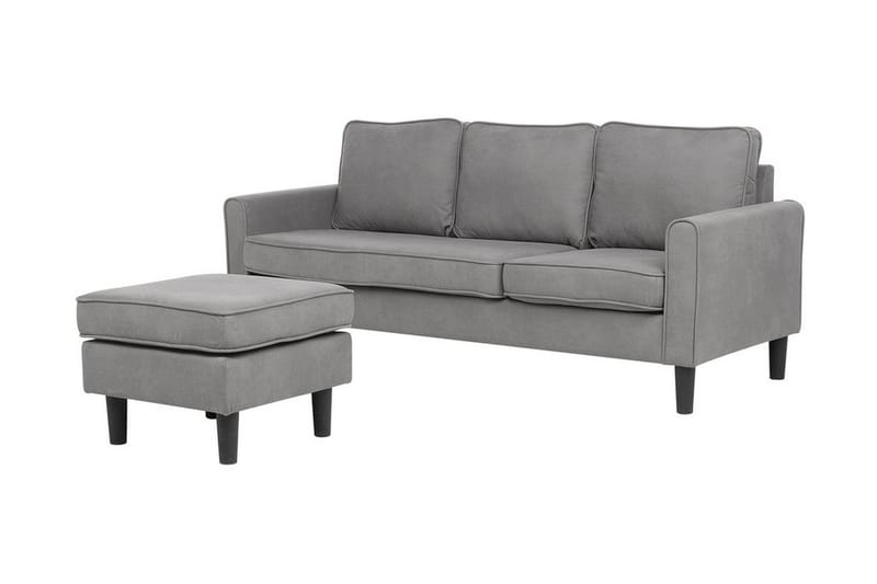 Avesta Sofa 2-4 Sete Med Fotskammel - Grå - Møbler - Sofaer - Sofa 3 seter