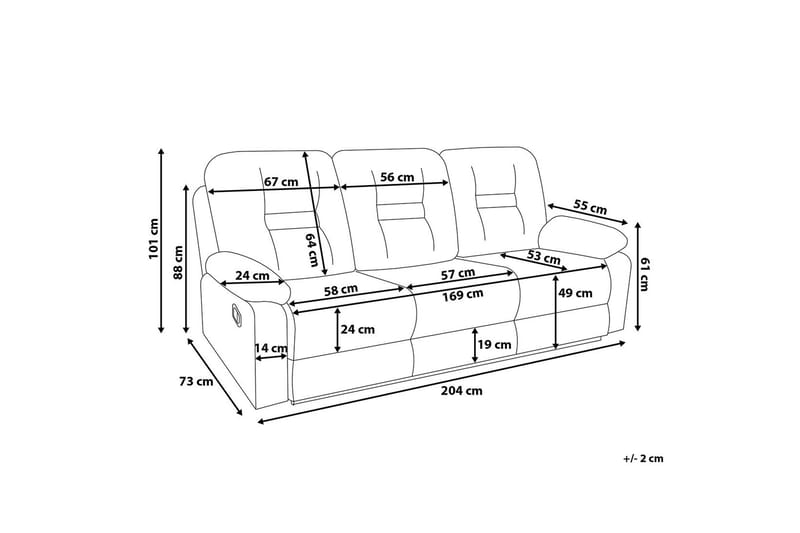 Bergen Sofa 3-seter - Hvit - Møbler - Sofaer - Sofa 3 seter